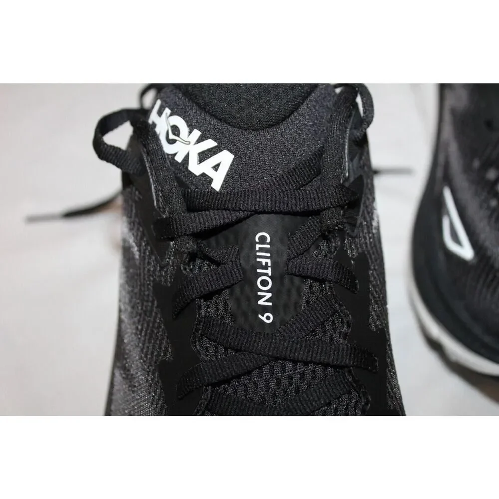 NIB HOKA‎ ONE ONE MEN'S CLIFTON 9 BWHT BLACK WHITE RUNNING SNEAKERS 8